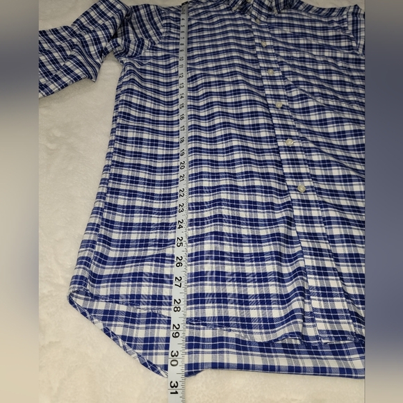 Chaps Navy and White Plaid Shirt - Picture 5 of 6